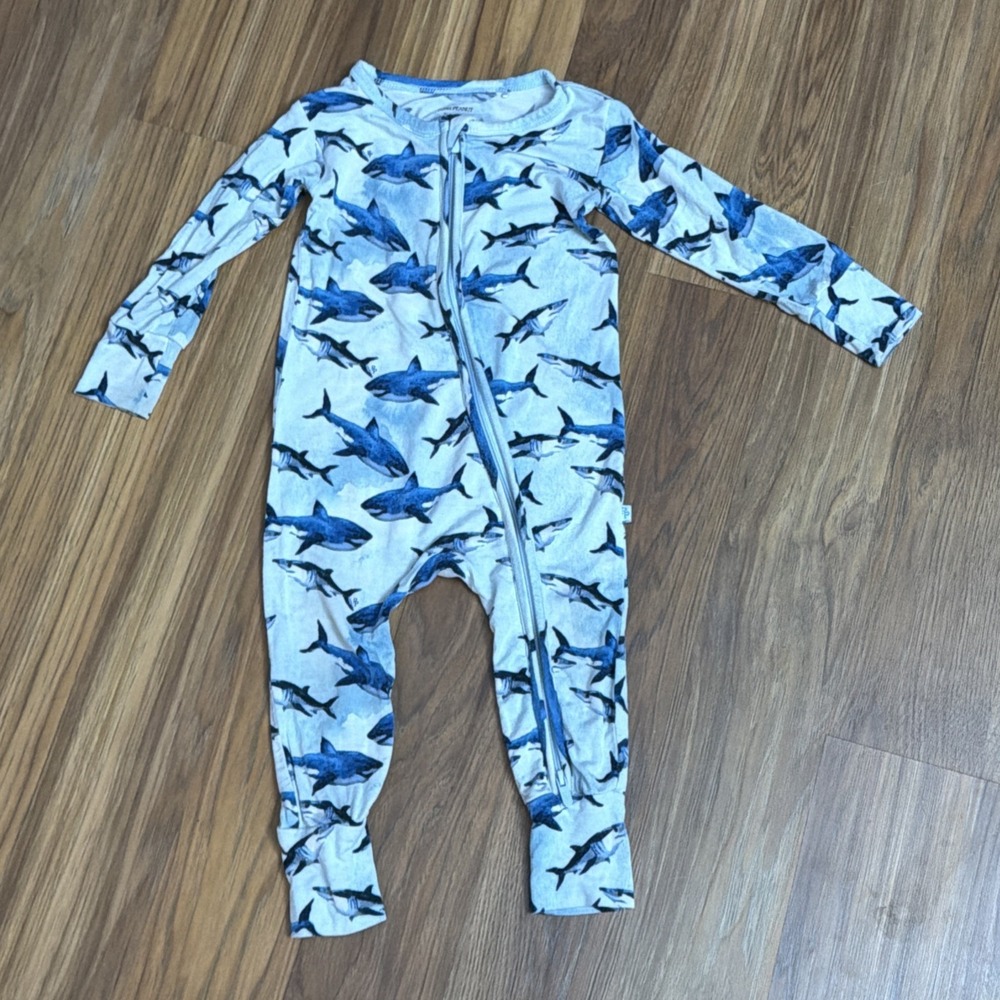 Posh Peanut Baby Boys 12-18 Months Shark Footie Sleeper Pajamas VGC